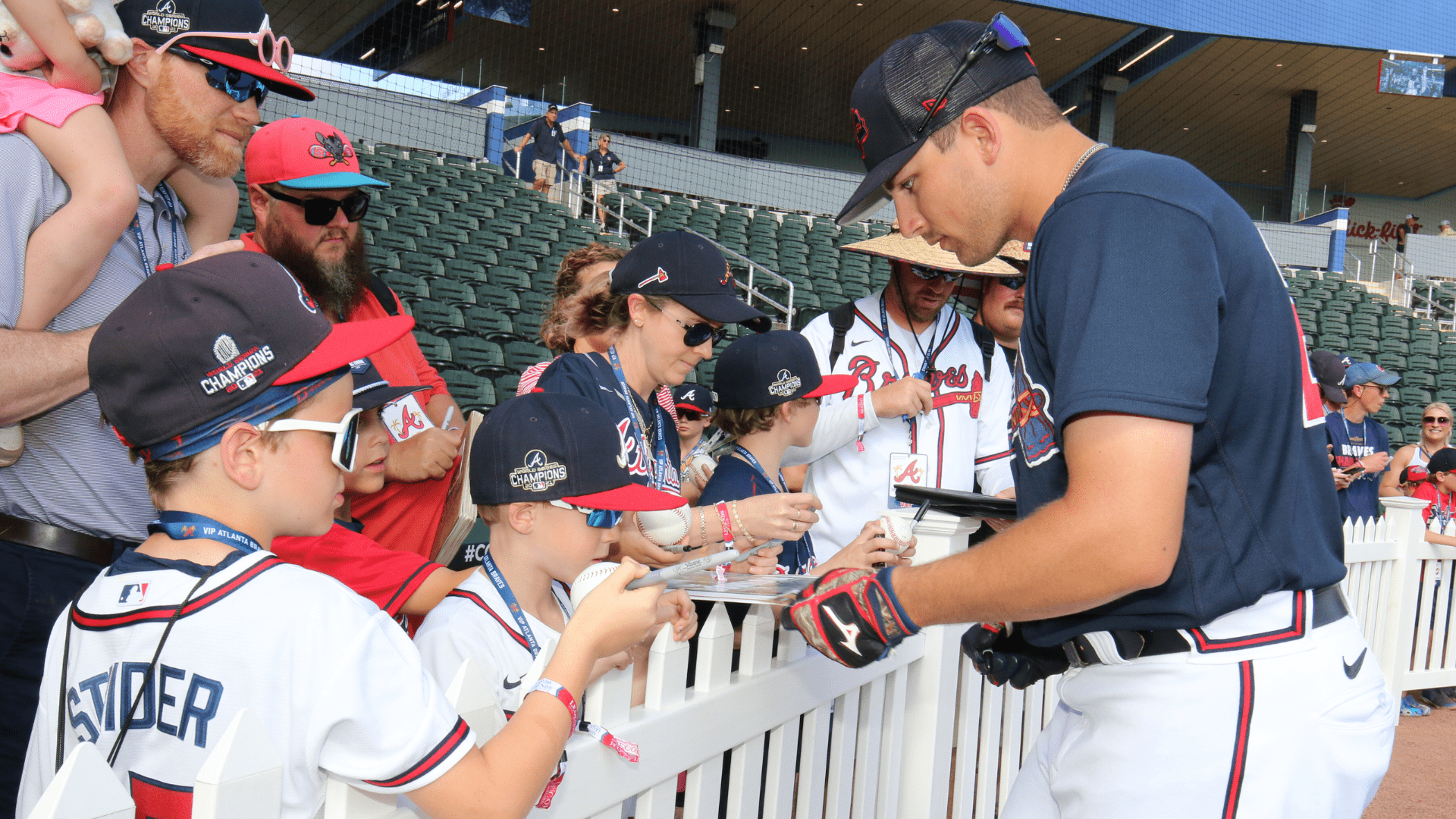 Austin Riley interacting with fans