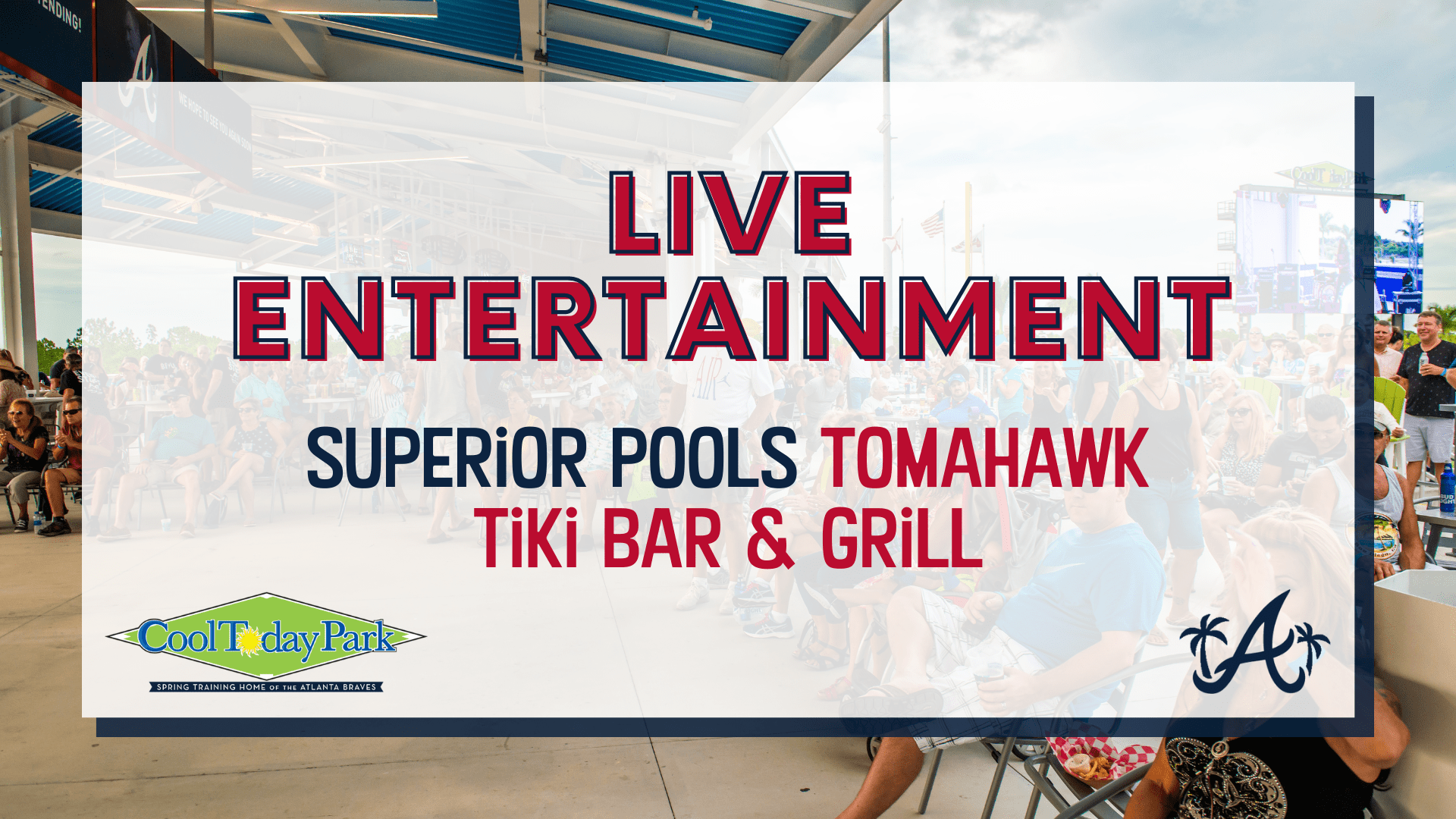 Live entertainment at the Superior Pools Tomahawk Tiki Bar & Grill